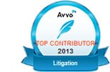 Avvo Top Contributor 2013 Litigation